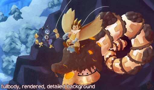 Otus riding the worm