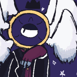 Prince, an angel-like humanoid, with his head resting on his hand.